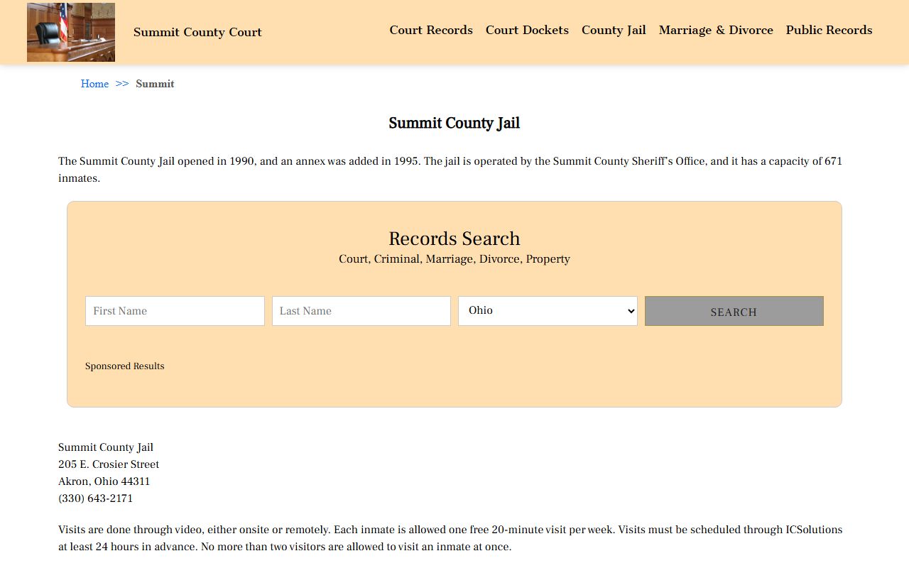 Akron 24 hour booking inmate lookup Summit County