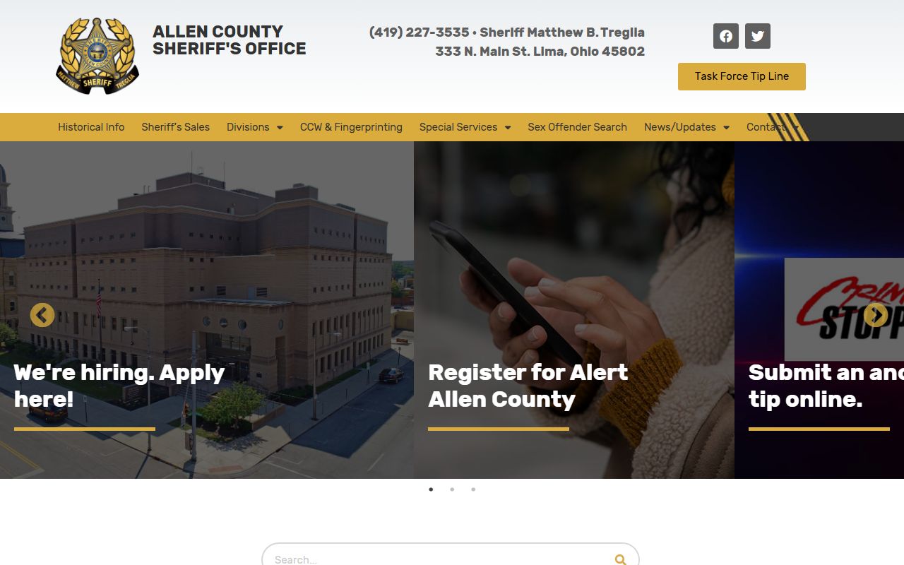 Allen County Sheriff's Office 24 hour booking resources