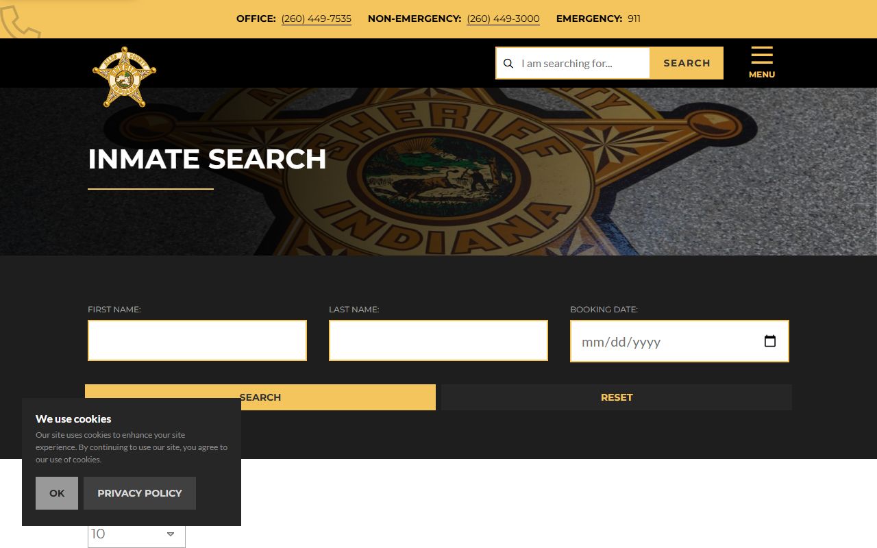 Allen County inmate search 24 hour booking system