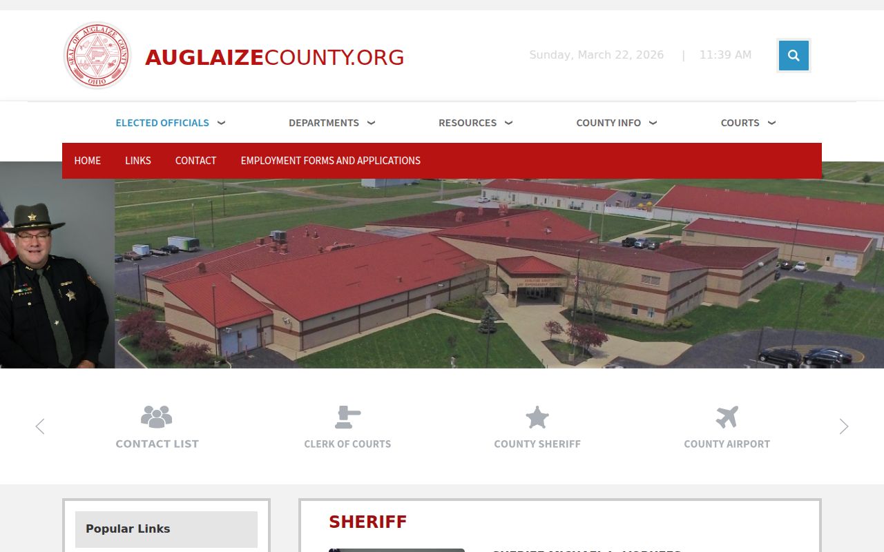 Auglaize County 24 hour booking Sheriff's Office website