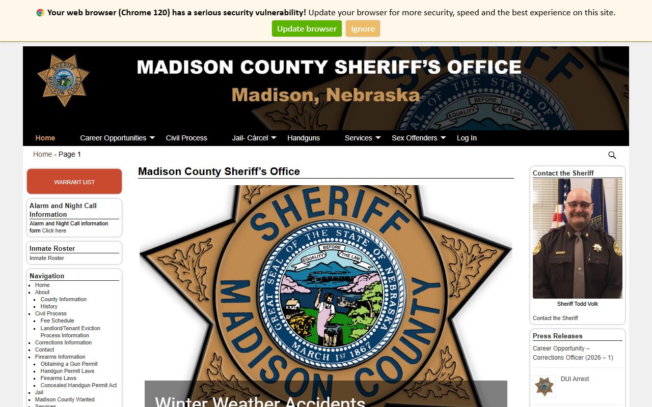Madison County Sheriff's Office 24 hour booking resources