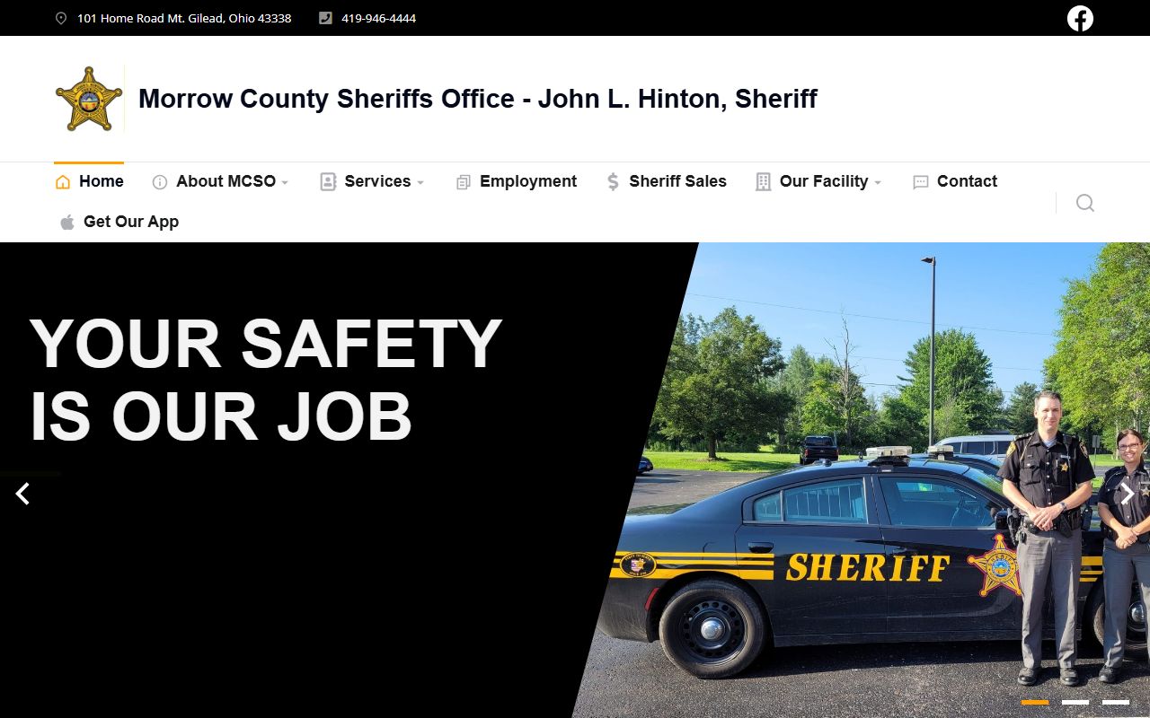 Morrow County Sheriff website for 24 hour booking inmate roster
