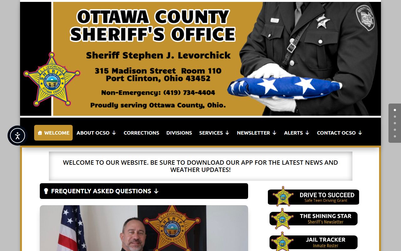 Ottawa County Sheriff's Office website for 24 hour booking records