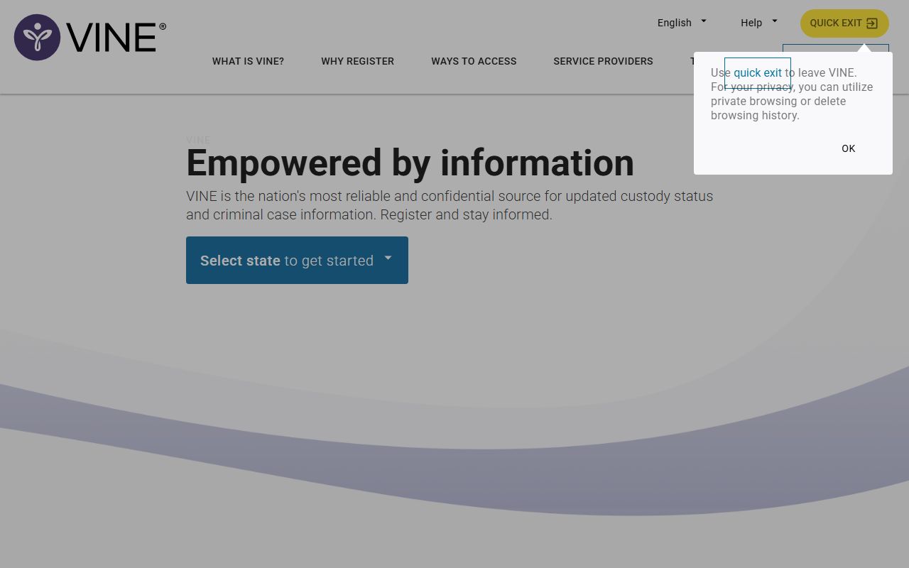 Ohio 24 hour booking VINELink victim notification system